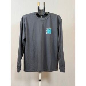 Locals Only Long Island Fishing Lighthouse Graphic T Shirt Men's Size Large Gray